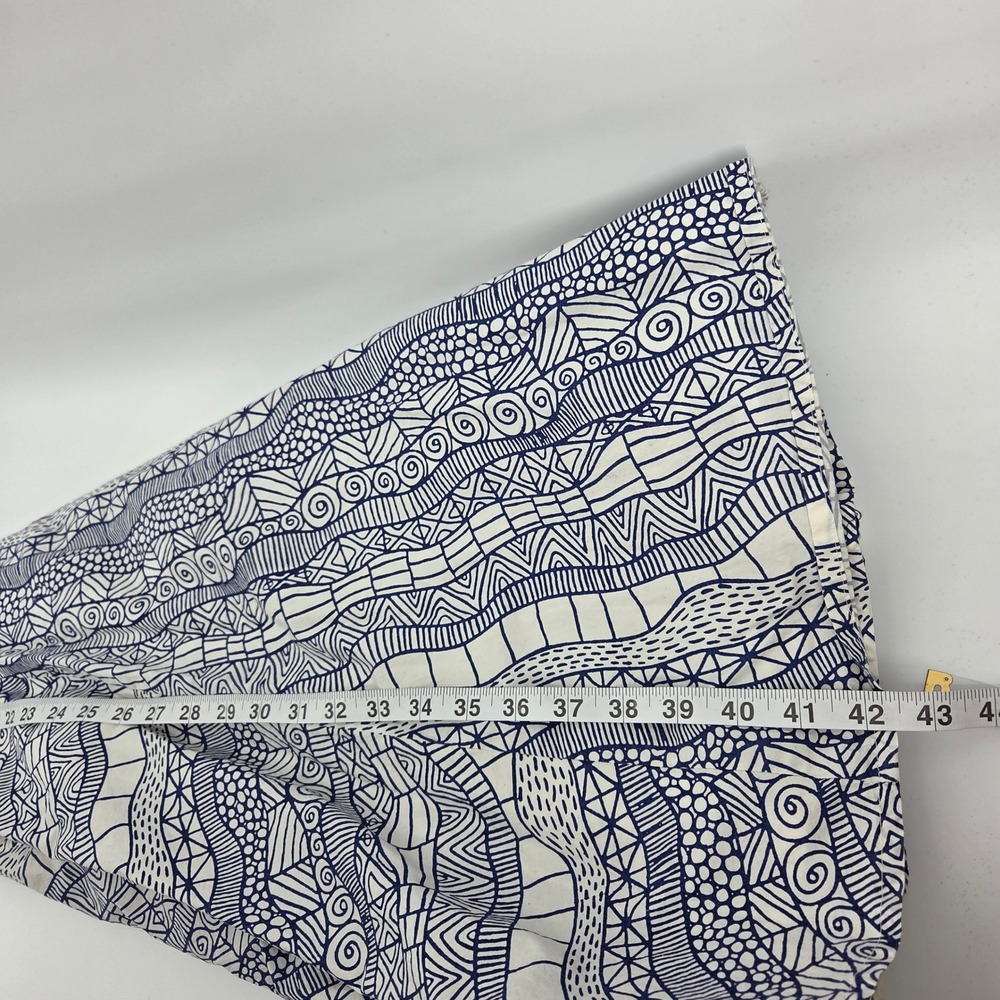 eShakti Midi Dress 10 Blue White Geometric Doodle Print Sleeveless Boho Mod - Picture 7 of 7